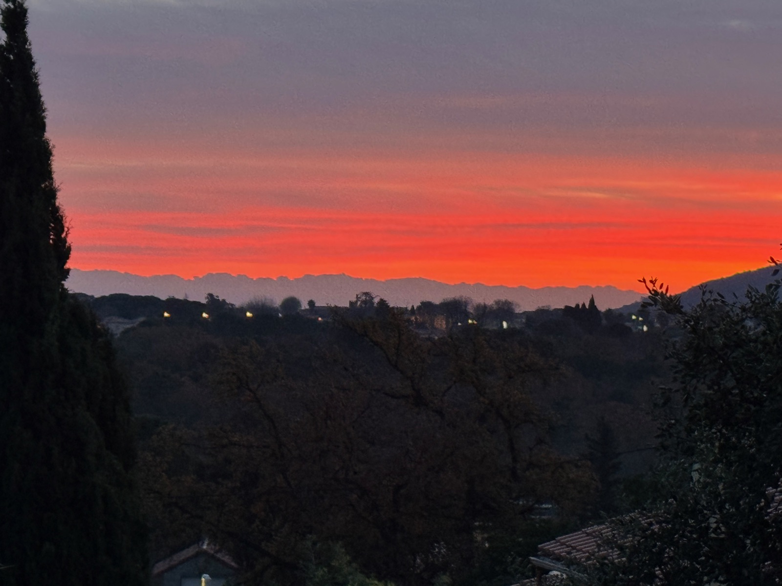 Coucher de soleil sur les Albères