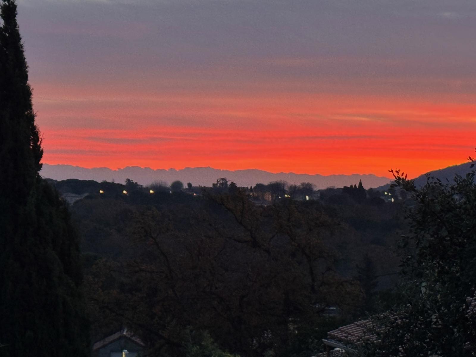 Coucher de soleil sur les Albères